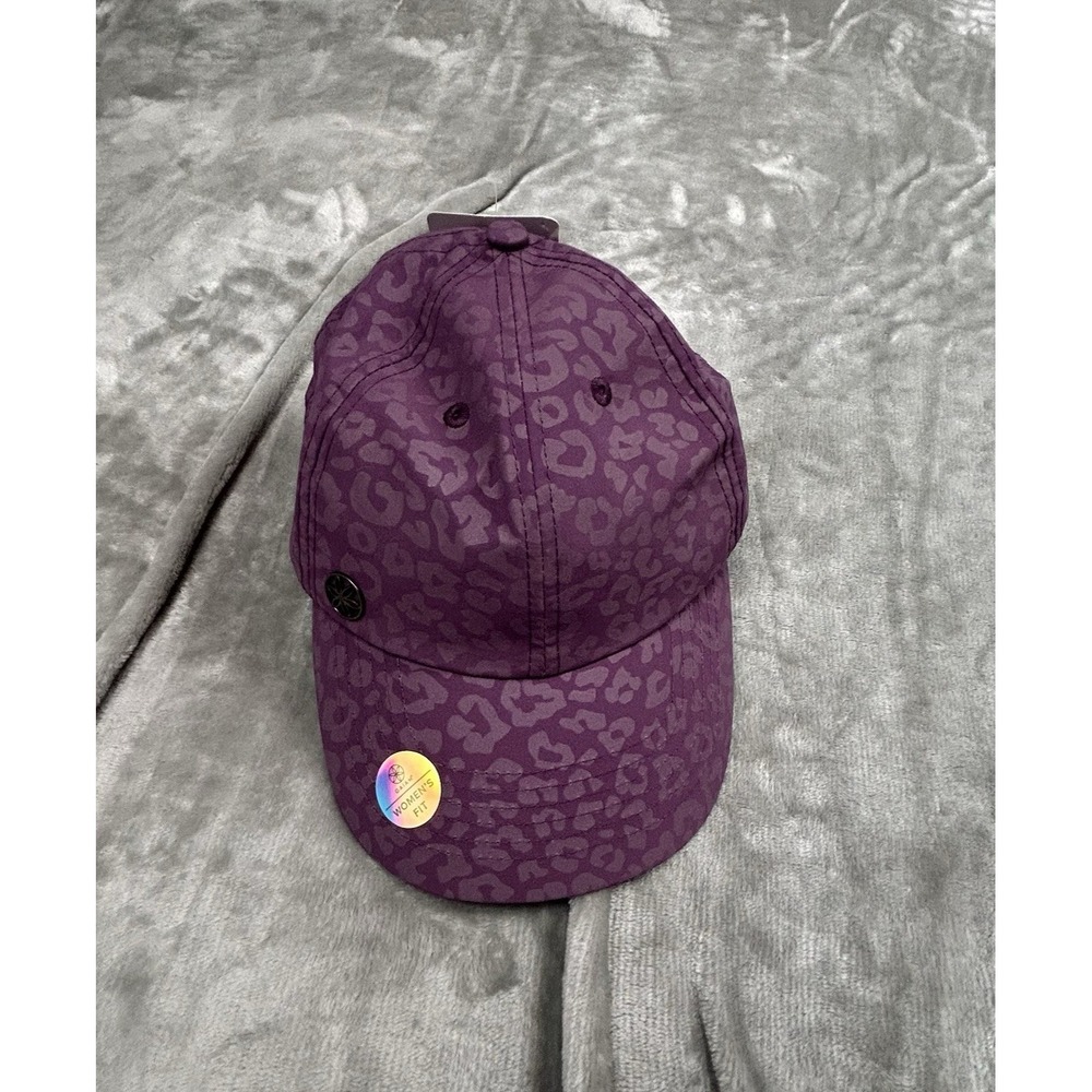 Gaiam Classic Fitness Hat Leopard Print Purple Baseball Cap Womens One Size